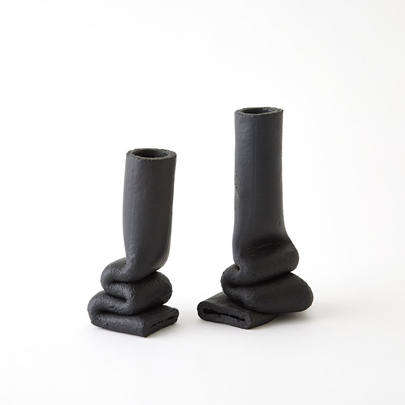 Vase de table Squoze, Noir, H 9 po x l 5 po x P 4,5 po