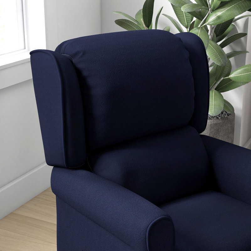 Fauteuil inclinable avec repose-pieds Massage, 100 % polyester bleu marine
