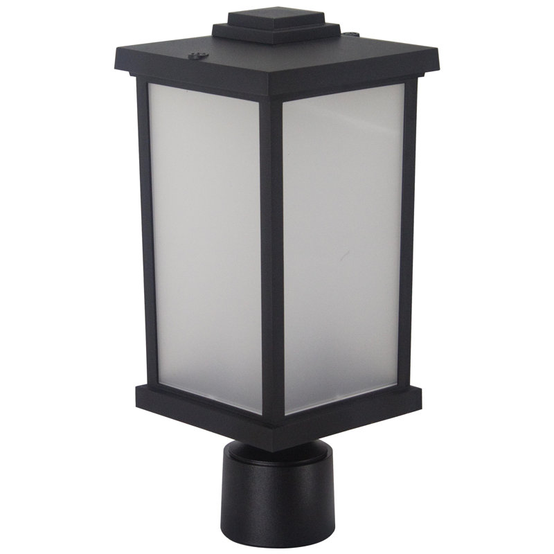 Artisan Square Post Top Fixture with Frosted Acrylic Lens, Black, 4000K