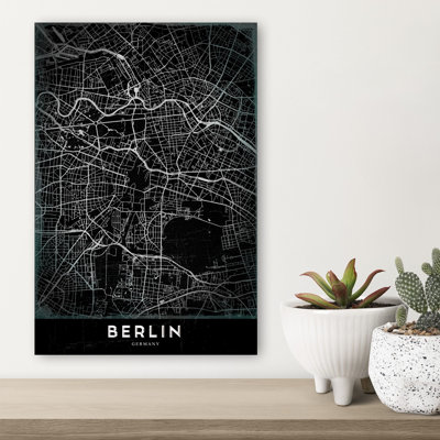«Elegant Berlin Map Retro Vintage Abstract City Wall Art Print»