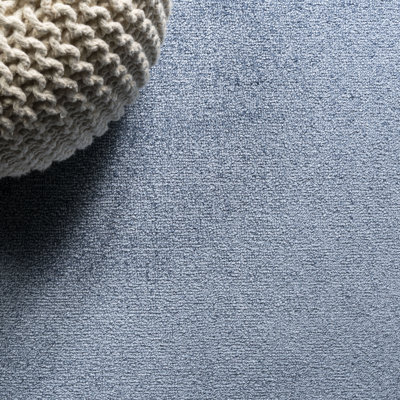 Asam Solid Low-Pile Classic Blue Rug