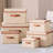 Large Foldable Storage Bins, Linen Fabric Box with Lid, Organiser for Shelves, Cubes For Towels, Clothes(Set of 3)-65498472