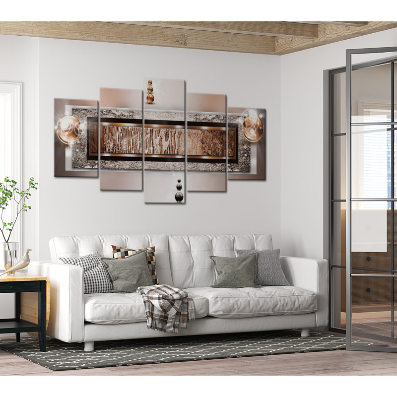 " Cinnamon Rock " 5 - Pieces, 40" H x 80" W x 0.7" D