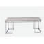 Table basse en chêne naturel et chrome avec base en métal