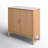 Estell Marbel Top Luxury 2-Doors Living Room Solid Oak Wood Straight Legs Accent Cabinet