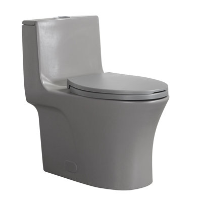 Elongated Comfort Height 1.1/1.60 One Piece Toilet, Soft Closing Seat, 1000 Gram Map Flushing Score, Grey, User- Installation 1.1/1.6 Height, Soft-Close One Construction, Water, Grey Color