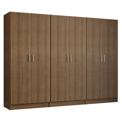 Gioacchina 6 Doors Storage Cabinet with Ample Shelves Space 94"L Utility Armoire Closet  Entryway and Bedroom Organization Unit