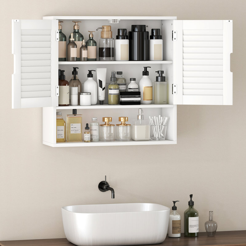 Wall, Drill / Screw Bathroom Cabinet, White