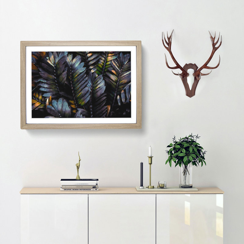 Plant Leaves - Framed Print, 24cm H x 33cm W x 2cm D, Oak Framed