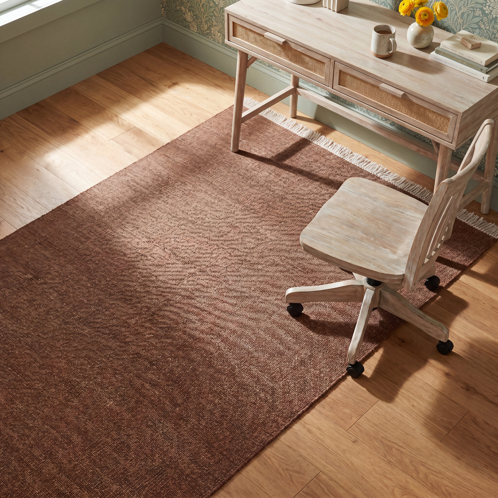 Cassandra Handwoven Indoor/Outdoor Area Rug in Brown, Rectangle 2' x 3'