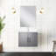 Gris foncé 24 po Meuble-lavabo avec surface en marbre et miroir inclus - fermeture en douceur, teinture, comptoir de rangement supplémentaire large, compartiment de 22 po