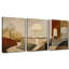 Géométrique, paysage abstrait, soleil, escalier, arche, art texturé sur toile tendue 3 pièces (1)-131353721