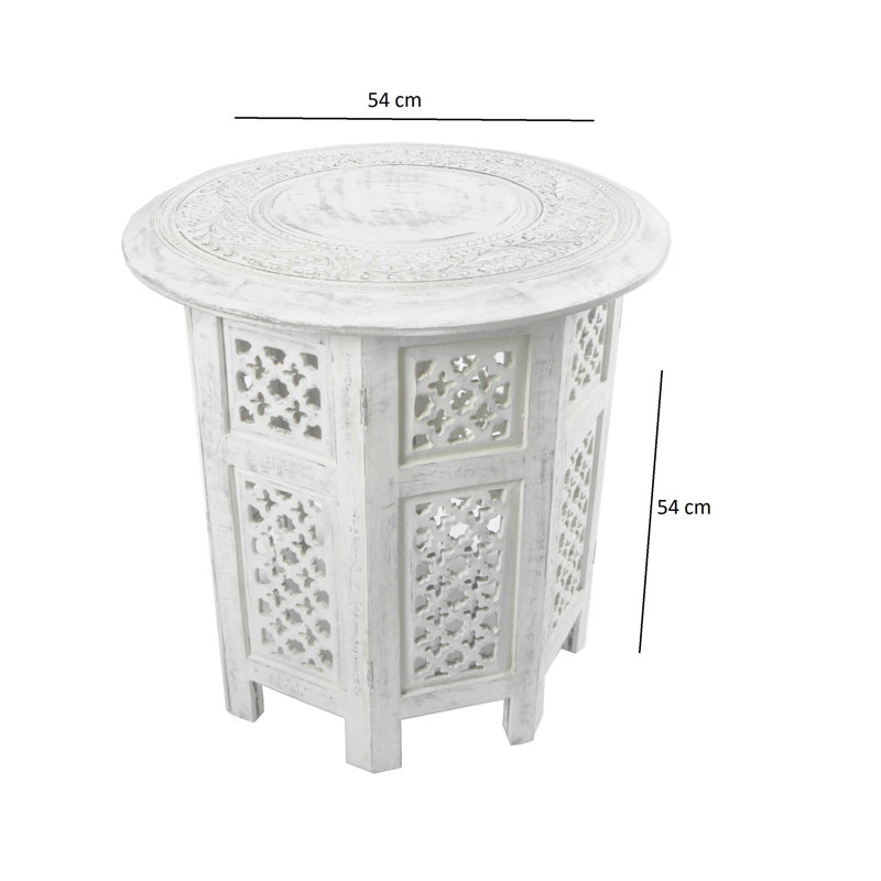 Abbeyville Frame End Table, 54cm H x 54cm W x 54cm D, White