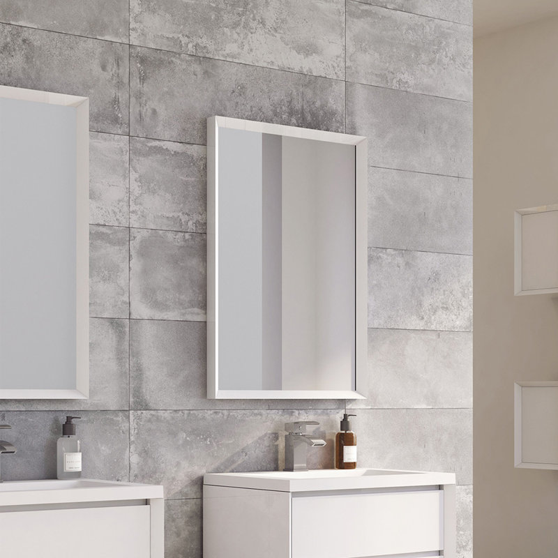 Senora Wood Flat Wall Mirror, 80cm H x 55cm W x 5cm D