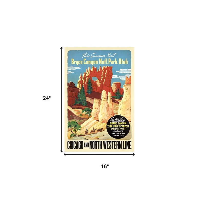 Art mural rétro des années 1920 sans cadre Adirondack, H 24 po x l 16 po x P 0,1 po