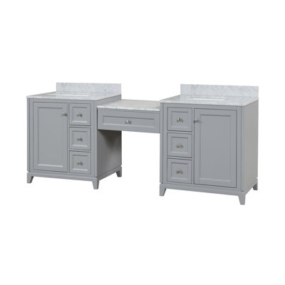 Atwell 84 Inch Modern Console Vanity 82.25;82.25'' Double Bathroom Vanity with Marble Top