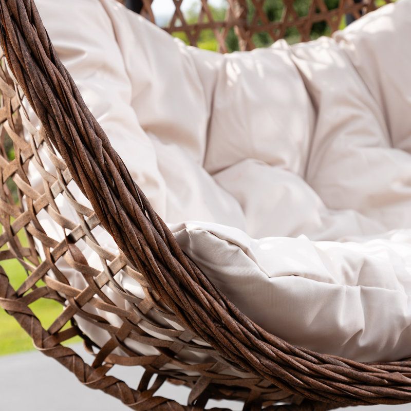 Cankton 2 Person Porch Swing with Canopy, Cream