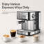 Machine à espresso avec mousseur à lait et compatibilité avec les dosettes ESE