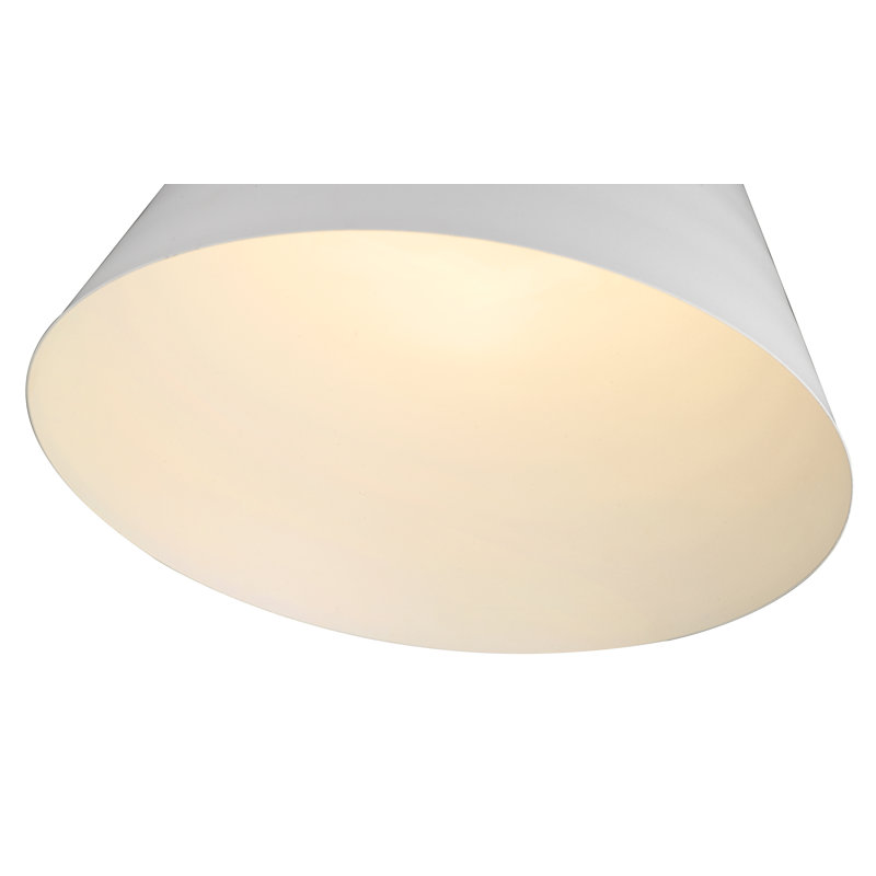 Luminaire suspendu conique à 1 lumière Chrisha, Blanc mat, Noir mat / laiton Heritage, H 18 po x l 18 po x P 18 po