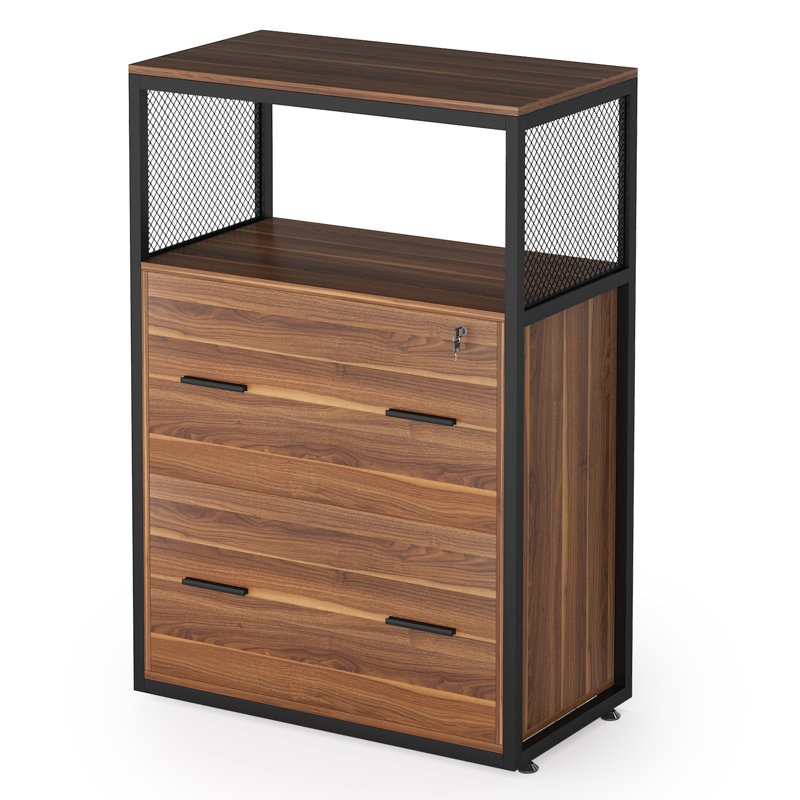 Espinal 23.622'' Wide 2 -Drawer File Cabinet, Walnut