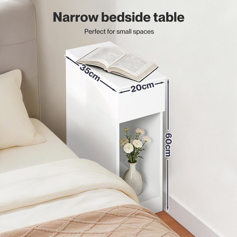 35cm W Manufactured Wood Bedside Table