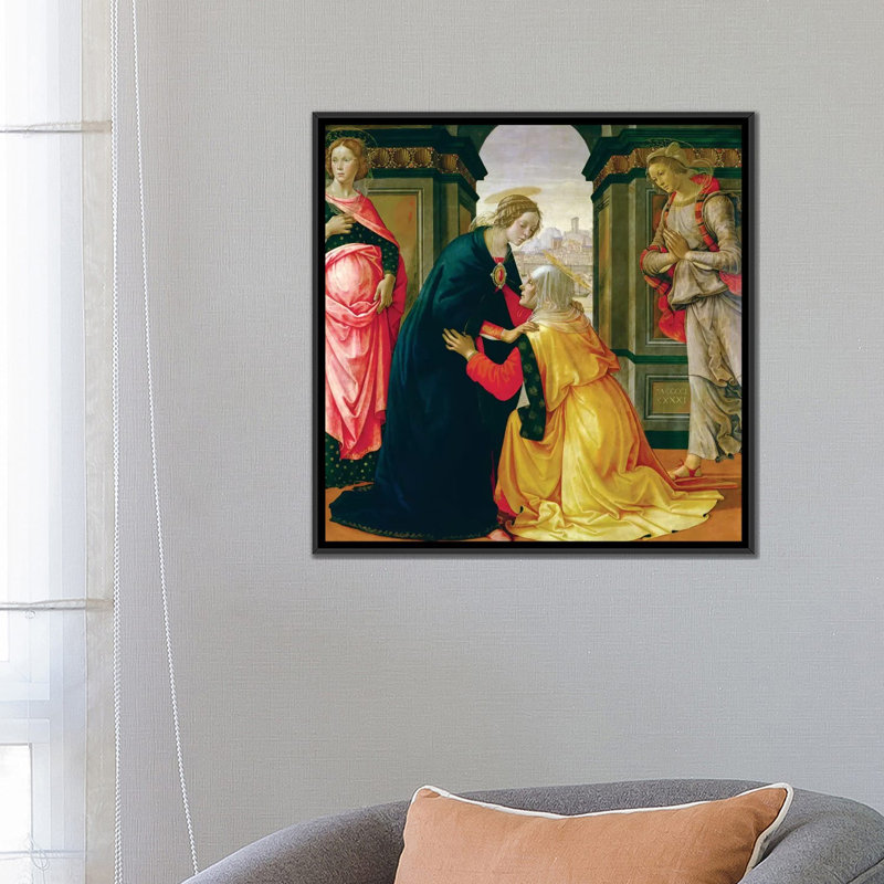 «The Visitation, 1491», reproduction d'impression sur toile tendue, H 18 po x l 18 po x P 1,5 po, Toile avec cadre noir