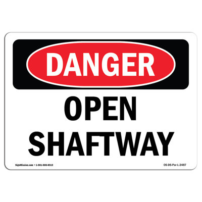 Open Shaftway Aluminum Sign 12 x 18