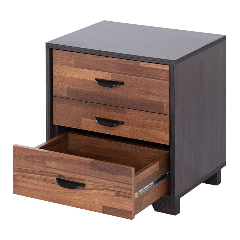 Table d'appoint en noyer avec tiroirs 3/4
