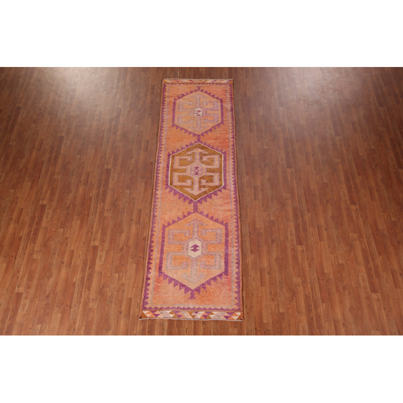 Tapis de couloir oriental rétro Oushak