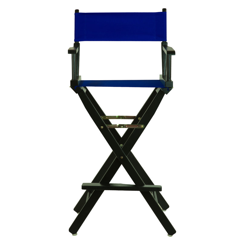 30" Folding Director Chair with Canvas, Royal Blue, Black