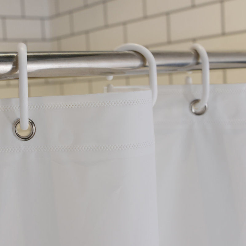 Rideau de douche avec crochets PEVA, Blanc