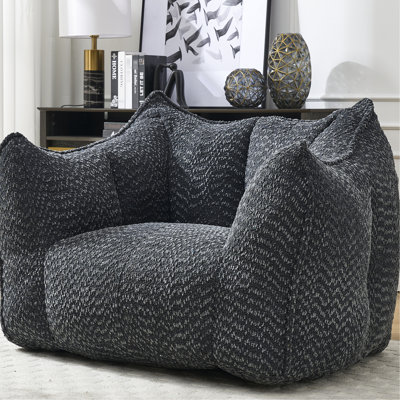 Fauteuil de jeu en mousse haute résilience - chenille, noir, pour une mousse de résilience de 25,6 po
