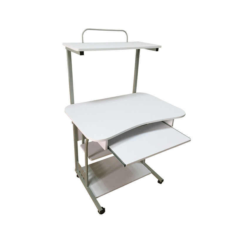Fuselier Metal Base Computer Desk, White