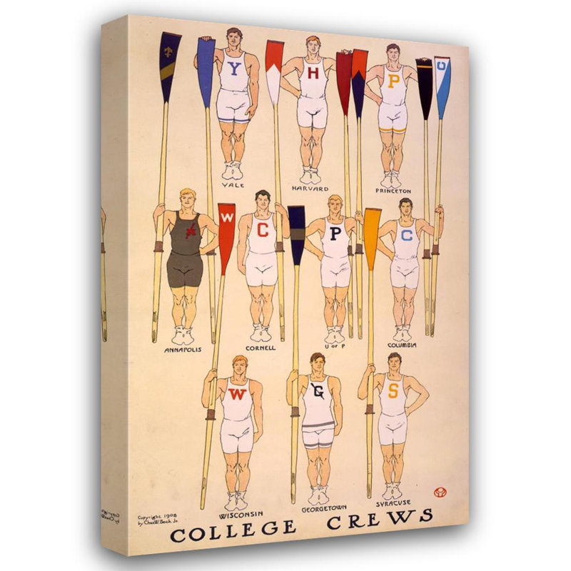«College Crews» par Edward Penfield - Art mural sur toile tendue avec châssis, H 24 po x l 17 po