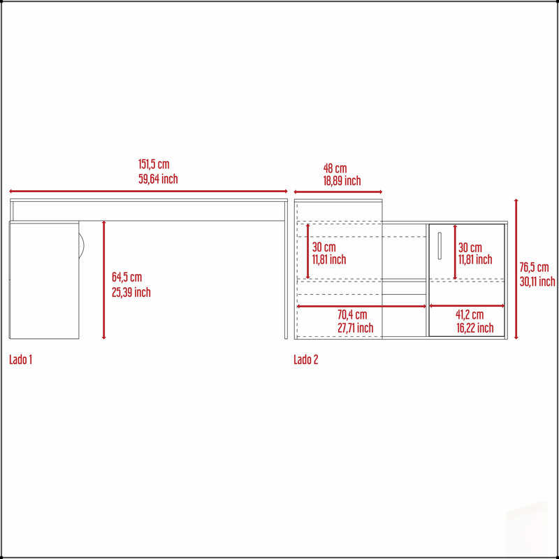 Bureau d'ordinateur en L Axis avec rangement ouvert et fermé, parfait pour le bureau à domicile et un espace de travail efficace