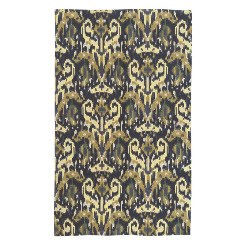 Tapis rectangulaire en laine à tissage plat