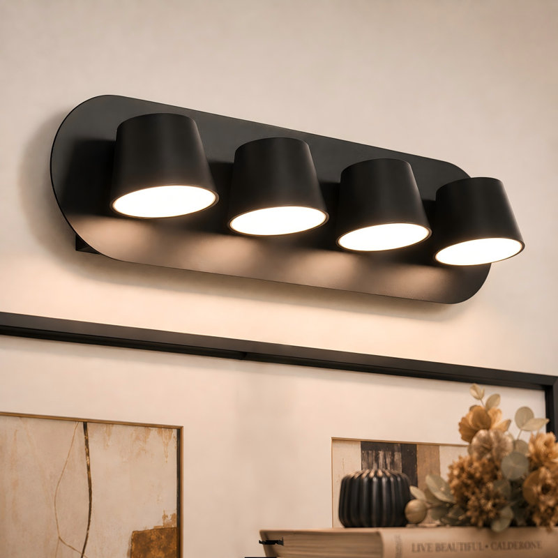 Modern Industrial 4-Light Dimmable LED Vanity Light