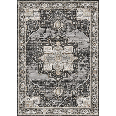 Washable 2x3 Entryway Rug - Small Rug for Bathroom/Kitchen/Front Indoor Door Mat - Non Slip Farmhouse Decor - Throw Rugs with Rubber Backing Entrance Mat 2x3 Black