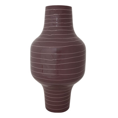 Enameled Metal Indoor/Outdoor Organic Striped Vase