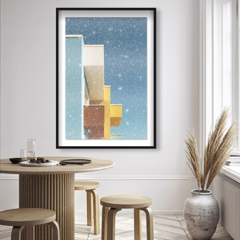 Orthogonal Sky View Framed Graphic Art, 16.5"H x 11.5"W, Black Shadowbox