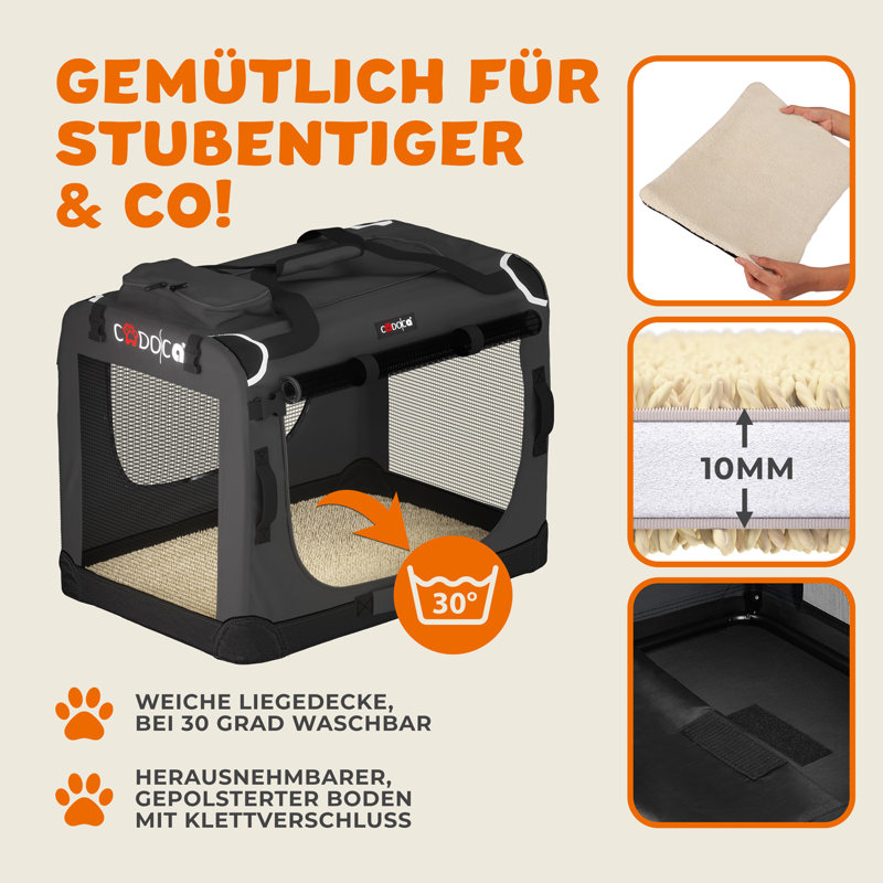 Kempner Pet Carrier, 44cm H x 60cm W x 42cm D, Anthracite