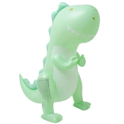 Sunnylife: arroseur géant gonflable - dinosaure de surf - dinosaure vert de 5,2 pi de hauteur, grande aire de jet d'eau, jeu d'extérieur dans la cour, adaptateur de tuyau, enfants 3+