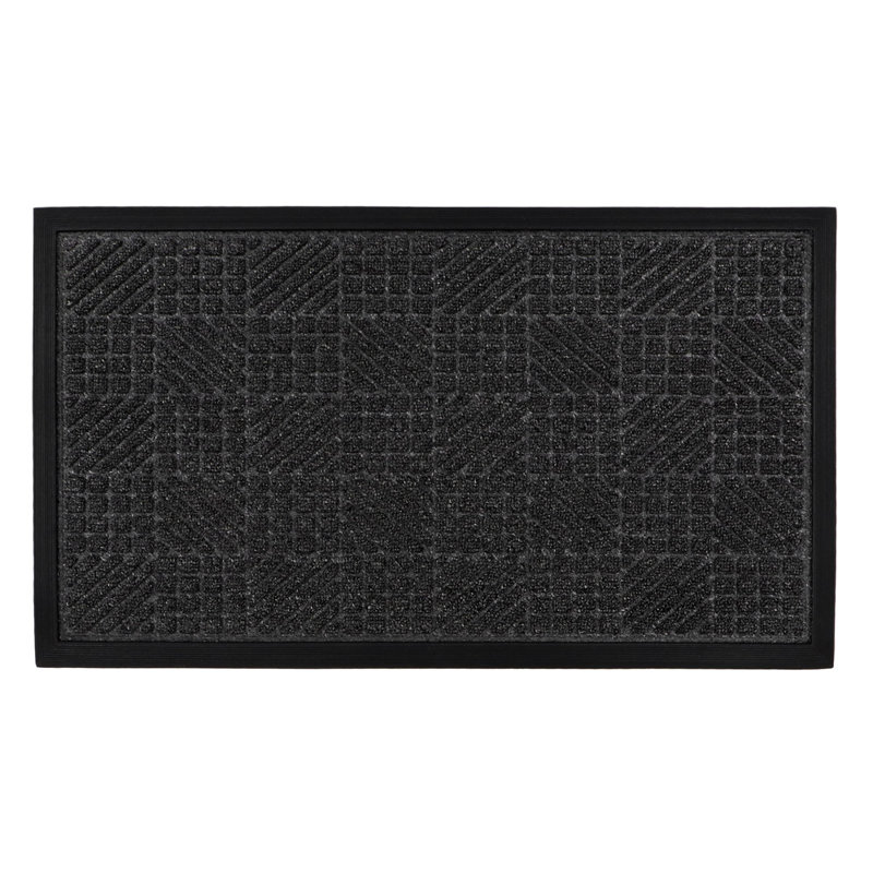 Non-Slip Geometric Indoor Doormat, Charcoal