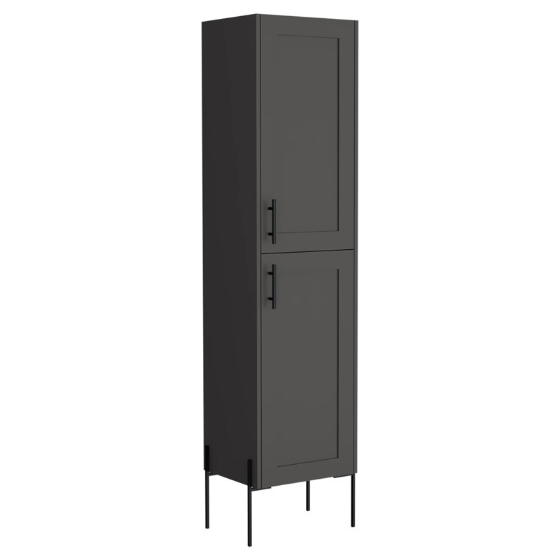 Linen Cabinet 70.8" H, With 1 Door And 4 Shelves, Matt Gray