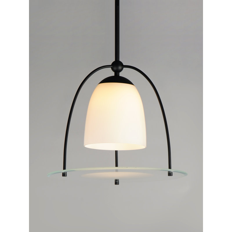 Luminaire suspendu noir 1 lumière, H 19,5 po x l 15 po x P 15 po