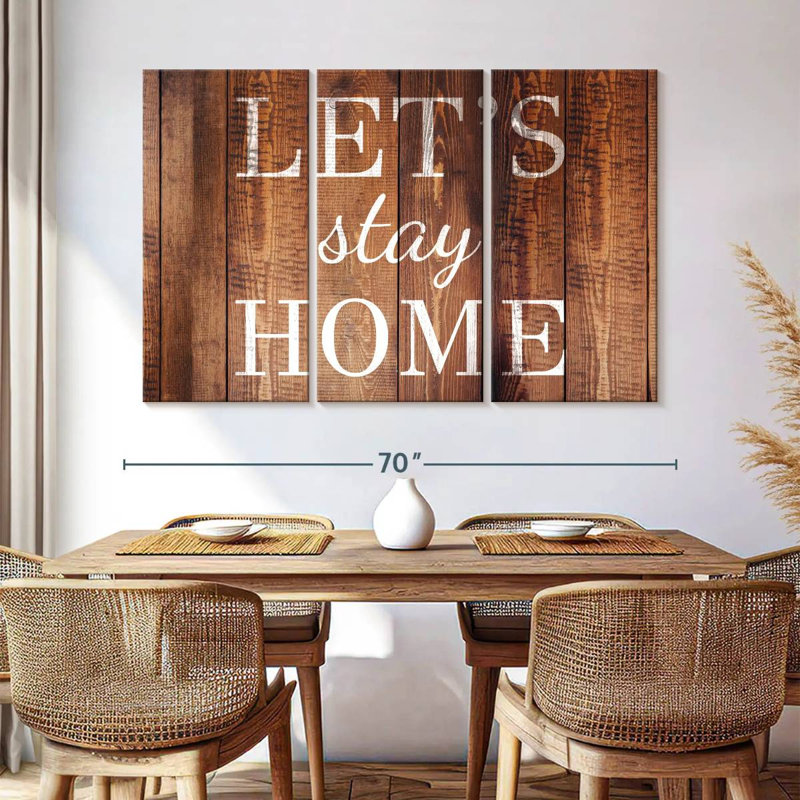 «Let Stay Home Typographie I», affiche murale, H 42 po x l 65 po