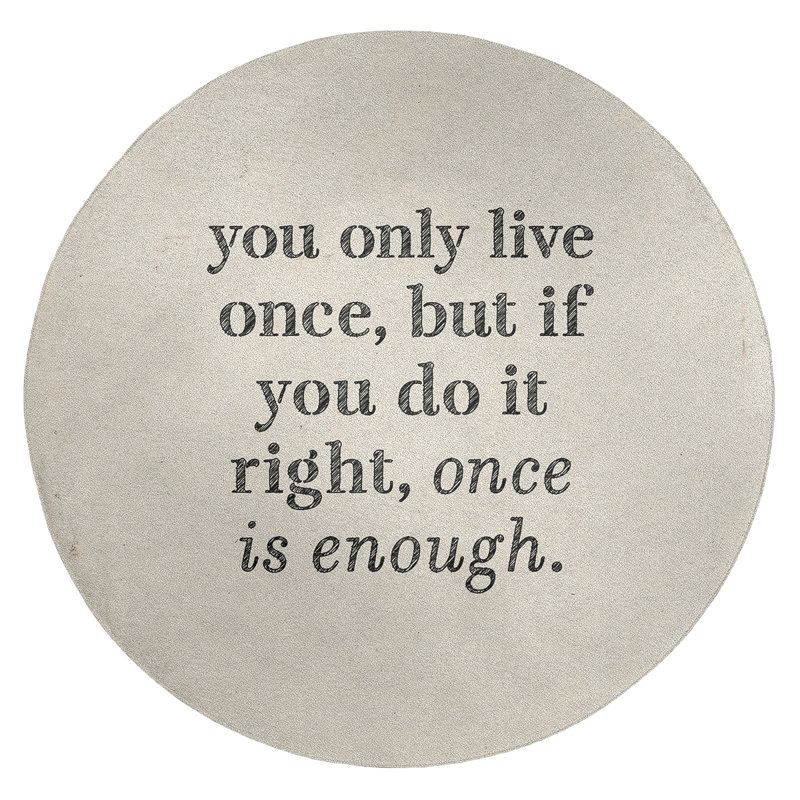 Tapis en chenille de polyester Quotes, Rond 5 pi