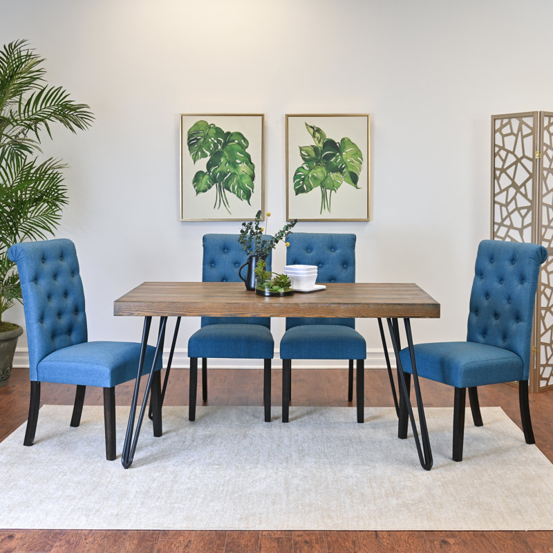 Ensemble de salle à manger Red Barrel Studio® Tisheka, Bleu, Table, 6 chaises