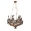 Lustre 6 lumières Flow - Minerai martelé-958739973