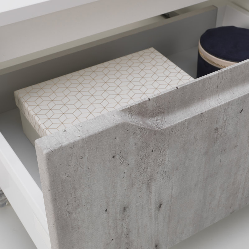 Yatts 90 cm W Chest of Drawers, Cement